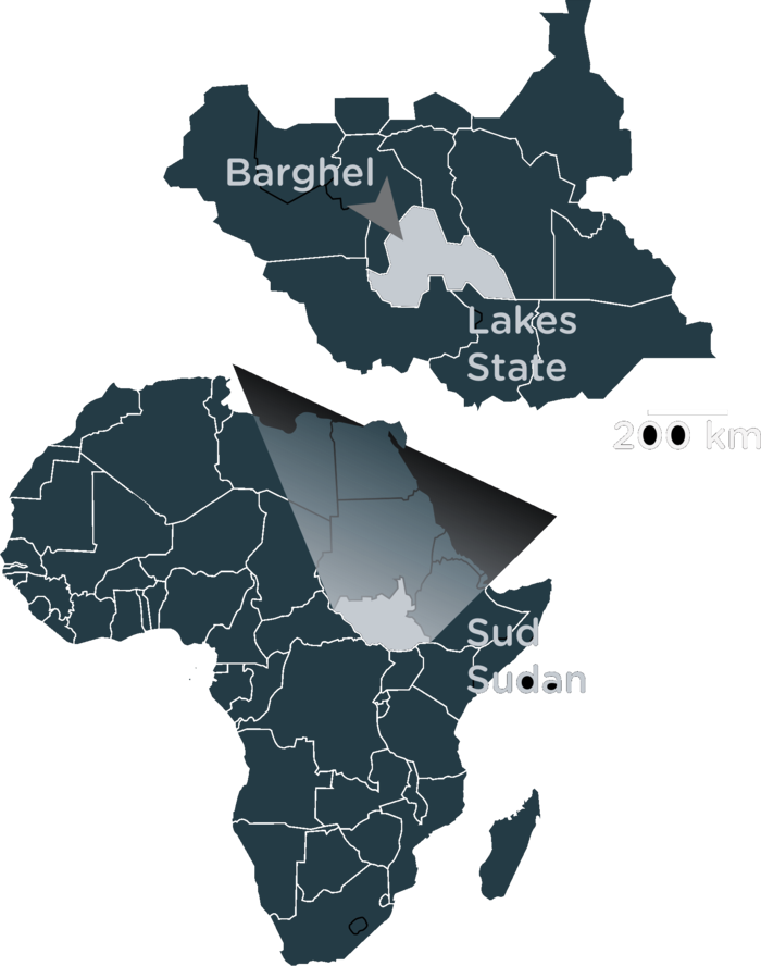 Mappa: Barghel nello Stato dei Laghi (Sud Sudan)